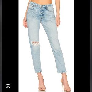 GRLFRND | Kiara Tripped Up Ankle Cut Jean